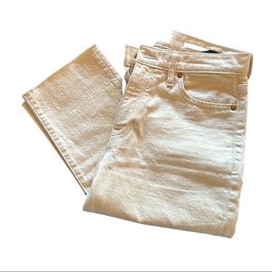 Banana Republic high-rise straight off-white denim. 28